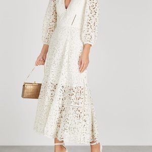 JONATHAN SIMKHAI Lara White Guipure Lace Midi Dress- Size 4- Brand New!